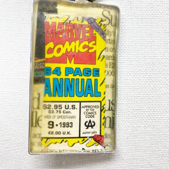 Spider-Man Comic Book Pendant Necklace Handcrafted NEW - Picture 3 of 4